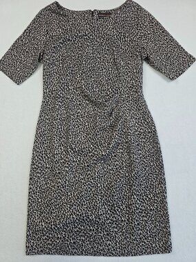 Dana Buchman Animal Print Sheath Dress Size 10 Leopard